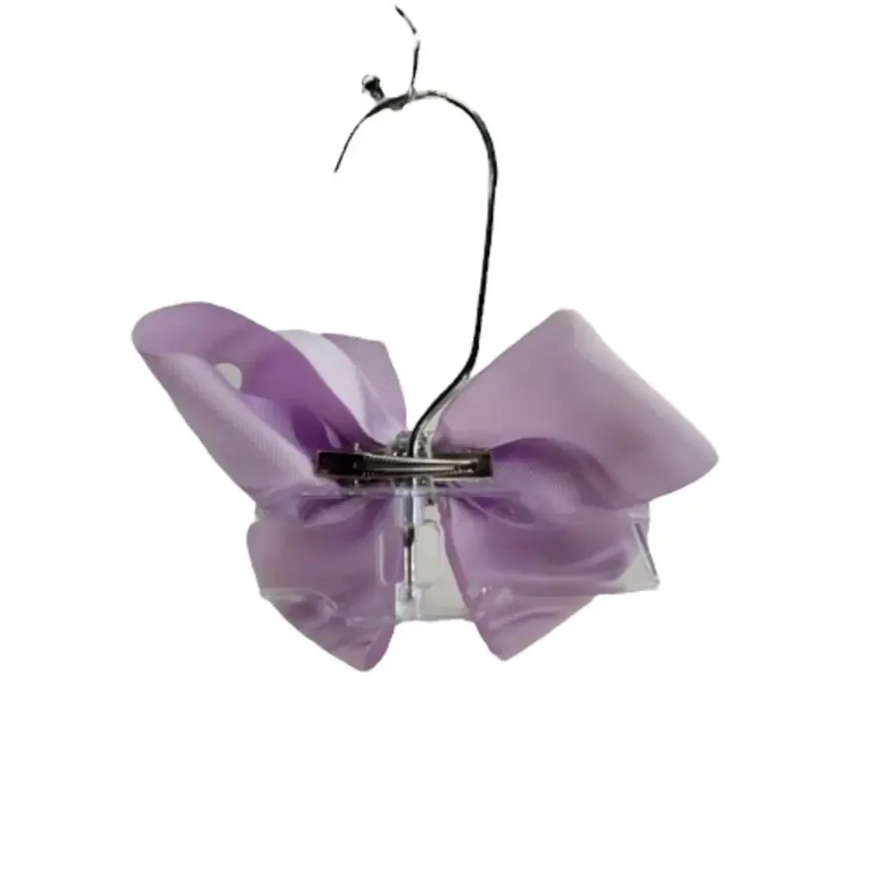 Girls' Youth Baby Lavender Purple Rhinestone Clip-In Hair Bow Accessory